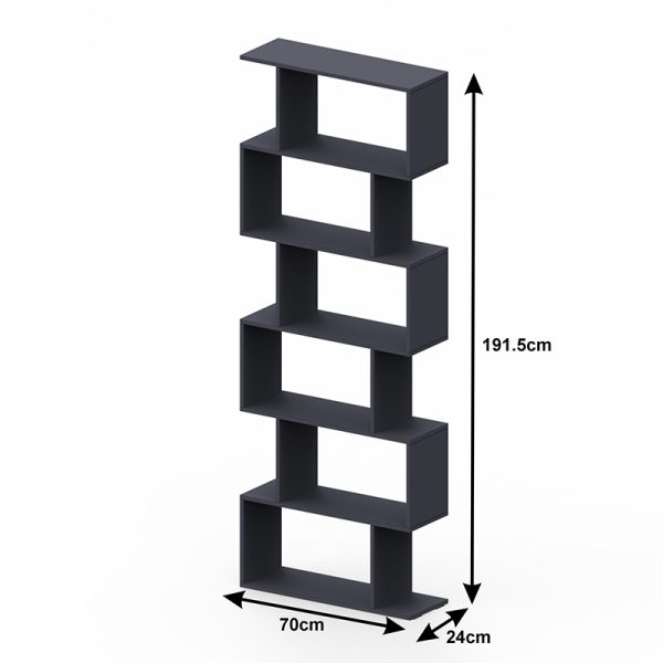Βιβλιοθήκη Sezen  σε μόκα απόχρωση 70x24x191.5εκ - Image 3
