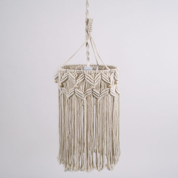 CONGO 36206 Boho Κρεμαστό Φωτιστικό Μακραμέ Μονόφωτο 1 x E27 IP20 Μπεζ Ύφασμα - Μ30 x Π30 x Υ50cm - Image 5