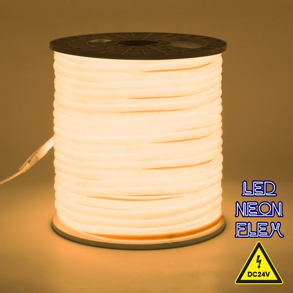 70582 TUBE 360° Degree Neon Flex Epistar LED SMD 2835 1m 12W/m 120LED/m 1080lm/m 360° DC 24V Αδιάβροχη IP68 Θερμό Λευκό 3000K Dimmable