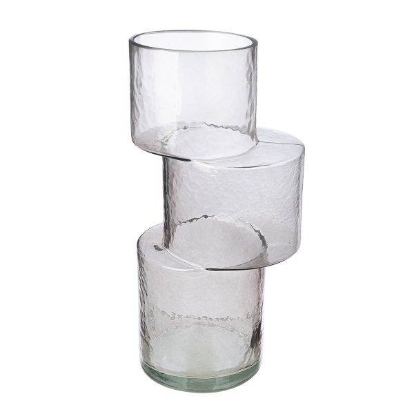 Βάζο 'Levels' Γυαλί Γκρι 11.5x13.5x28.5cm - Image 2