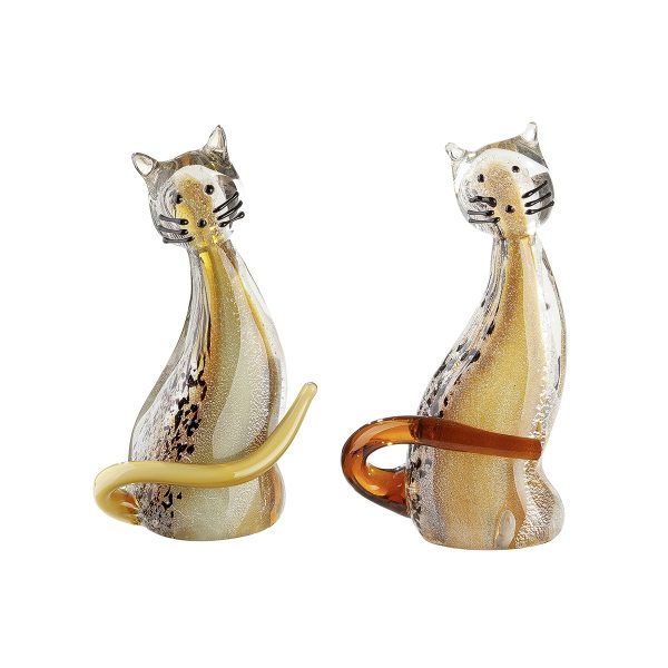 Glasart Φιγούρα Cat Γυάλινο Brown Orange PU Pcs. Assorted 10x6x18cm - Image 2