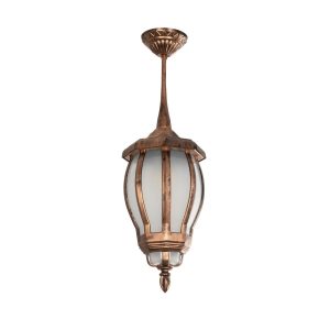 VERDI 203-0234 Vintage Κρεμαστό Φωτιστικό Φαναράκι Μονόφωτο 1 x E27 IP44 Χάλκινο Πλαστικό – Μ17 x Π17 x Υ47cm