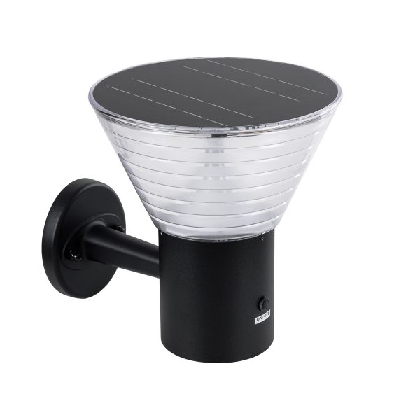 VEGGIE 90530 Φωτιστικό Κολωνάκι Κήπου LED 10W 330lm 120° με Ενσωματωμένο Φωτοβολταϊκό Panel 6V 2W & Επαναφορτιζόμενη Μπαταρία Li-ion 3.2V 1800mAh με Αισθητήρα Ημέρας-Νύχτας Αδιάβροχο IP65 Ψυχρό Λευκό 6000K - Γκρι Ανθρακί - Μ23 x Π30 x Υ25cm - 2 Χρόνια