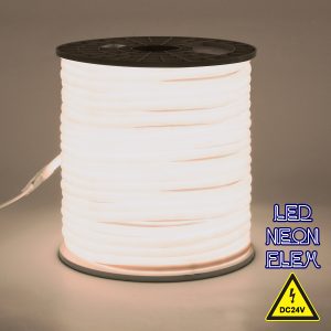 70581 TUBE 360° Degree Neon Flex Epistar LED SMD 2835 1m 12W/m 120LED/m 1080lm/m 360° DC 24V Αδιάβροχη IP68 Φυσικό Λευκό 4500K Dimmable