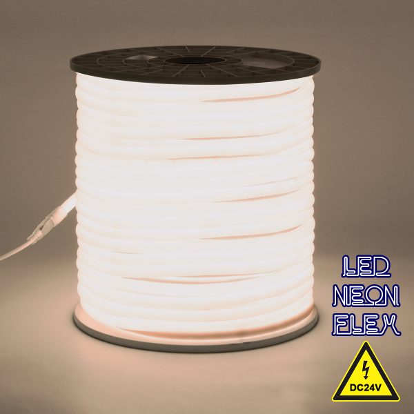 70581 TUBE 360° Degree Neon Flex Epistar LED SMD 2835 1m 12W/m 120LED/m 1080lm/m 360° DC 24V Αδιάβροχη IP68 Φυσικό Λευκό 4500K Dimmable