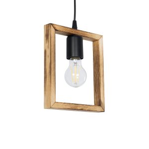 EDISON 203-0020 Vintage Κρεμαστό Φωτιστικό Ανάρτηση Μονόφωτο 1 x E27 IP20 Μπεζ Ξύλο – Μ19 x Π5 x Υ22cm
