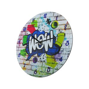 Ρολόι Τοίχου  ‘Wow’ Με Γκράφιτι Πολύχρωμο MDF Φ33.8x2cm