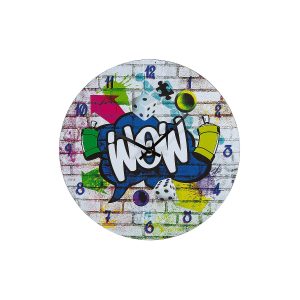 Ρολόι Τοίχου  ‘Wow’ Με Γκράφιτι Πολύχρωμο MDF Φ33.8x2cm