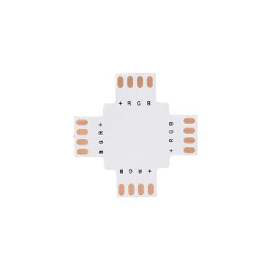 70709 Connector + Σταυρός για RGB Ταινίες LED 7.2 & 14.4 Watt – Μ3 x Π3 x Υ0.1cm