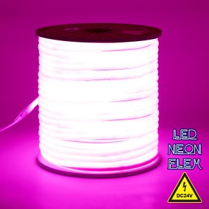 70587 TUBE 360° Degree Neon Flex Epistar LED SMD 2835 1m 12W/m 120LED/m 840lm/m 360° DC 24V Αδιάβροχη IP68 Ροζ Dimmable