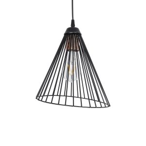 ARCWIRE 203-0015 Μοντέρνο Κρεμαστό Φωτιστικό Πλέγμα Μονόφωτο 1 x E27 IP20 Μαύρο Μέταλλο – Μ25 x Π25 x Υ30cm