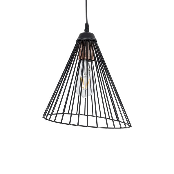 ARCWIRE 203-0015 Μοντέρνο Κρεμαστό Φωτιστικό Πλέγμα Μονόφωτο 1 x E27 IP20 Μαύρο Μέταλλο - Μ25 x Π25 x Υ30cm