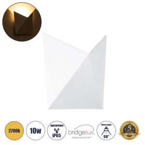 STEALTH 60518 Φωτιστικό Τοίχου – Απλίκα Αρχιτεκτονικού Φωτισμού Εσωτερικού/Εξωτερικού Χώρου Up or Down LED 10W 1000lm 60° AC220-240V Αδιάβροχο IP65 – Σώμα Αλουμινίου & Tempered Glass – Μ17 x Π17 x Υ7.5cm – Θερμό Λευκό 2700K – Λευκό – Bridgelux Chip –