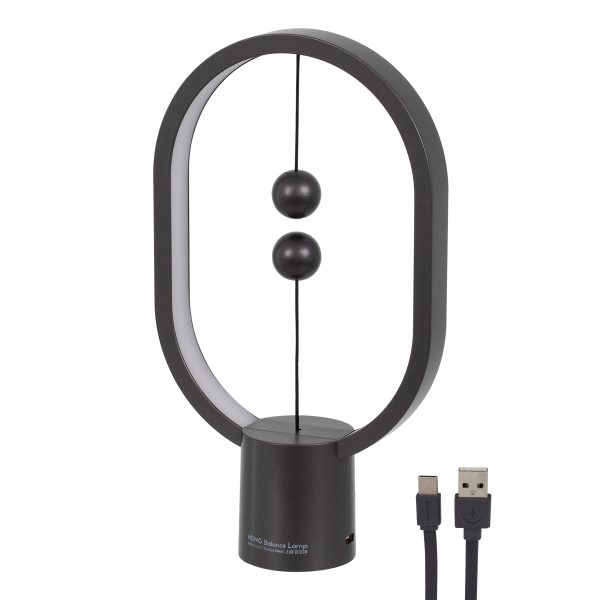 76544 Επιτραπέζιο Φωτιστικό Πορτατίφ LED 15W 1500lm 360° DC 5V IP20 Θερμό Λευκό 2700K Μαύρο & Λευκό Πλαστικό - Μ14 x Π5.5 x Υ24.8cm - 2 Xρόνια Εγγύηση