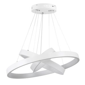 NEMESIS TRIO 61168-DECO Κρεμαστό Φωτιστικό Δαχτυλίδι-Κύκλος LED CCT 100W 12123lm 360° AC 220-240V – Εναλλαγή Φωτισμού μέσω Τηλεχειριστηρίου All In One Ψυχρό 6000k+Φυσικό 4500k+Θερμό 2700k Dimmable Φ25+40+60cm – Λευκό – 3 Years Warranty