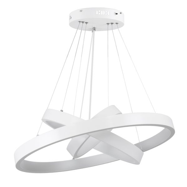NEMESIS TRIO 61168-DECO Κρεμαστό Φωτιστικό Δαχτυλίδι-Κύκλος LED CCT 100W 12123lm 360° AC 220-240V - Εναλλαγή Φωτισμού μέσω Τηλεχειριστηρίου All In One Ψυχρό 6000k+Φυσικό 4500k+Θερμό 2700k Dimmable Φ25+40+60cm - Λευκό - 3 Years Warranty - Image 2