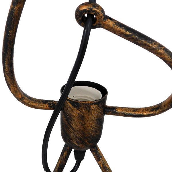 FIGURE 10001653 Παιδικό Κρεμαστό Φωτιστικό Φιγούρα Μονόφωτο 1 x E27 IP20 Χάλκινο Μέταλλο - Μ20 x Π20 x Υ40cm - Image 3