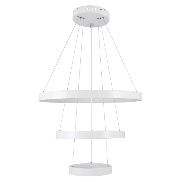 NEMESIS TRIO 61168-DECO Κρεμαστό Φωτιστικό Δαχτυλίδι-Κύκλος LED CCT 100W 12123lm 360° AC 220-240V - Εναλλαγή Φωτισμού μέσω Τηλεχειριστηρίου All In One Ψυχρό 6000k+Φυσικό 4500k+Θερμό 2700k Dimmable Φ25+40+60cm - Λευκό - 3 Years Warranty - Image 5