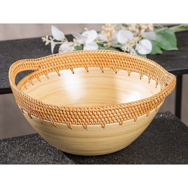 Μπολ  Εκρού Μπαμπού/Rattan 34.5x30x15cm - Image 3