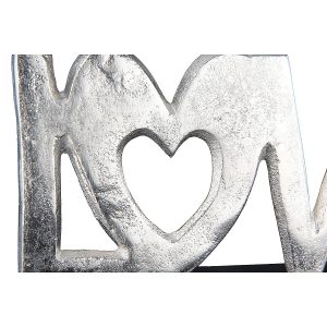 Διακοσμητικό  ‘Love’ Σε Βάση Ασημί/Μαύρο Αλουμίνιο/Ξύλο 28x5x14cm