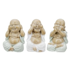 Φιγούρα Buddha “Meditation” Πολυρεζίνη Ecru PU 12 Pcs. Assorted 6x5x9.5cm