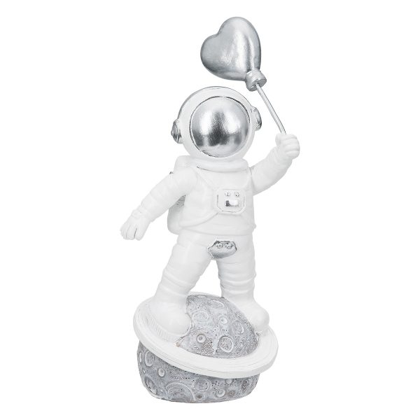 Figure Astronaut Poly White Silver Ποικιλία 3 φορές 11X5X12Cm 11X5X12Cm - Image 3