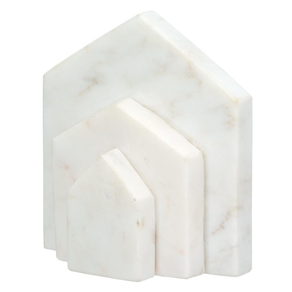 Βιβλιοθήκη Σπίτι Μαρμάρινο Μπεζ Λευκό 11X5X12Cm 11X5X12Cm - Image 2
