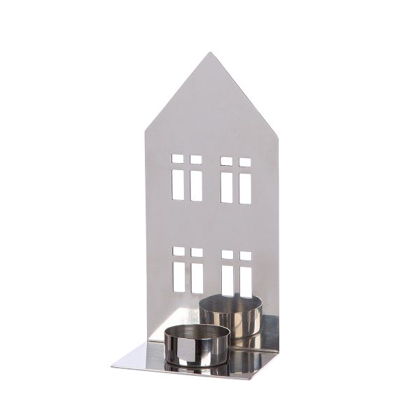 Κηροπήγιο Σπιτάκι 'Casita' Ατσάλι Ασημί 7x9.5x20cm - Image 4