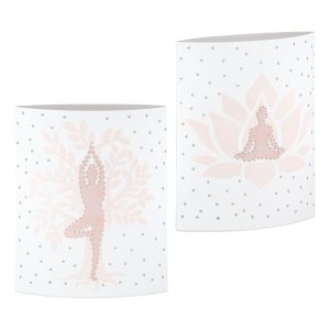 Διακοσμητικό Φως (LED) Έλλειψη ‘Namaste’ Yoga Χαρτί Λευκό 2Τμχ 6x13x16cm