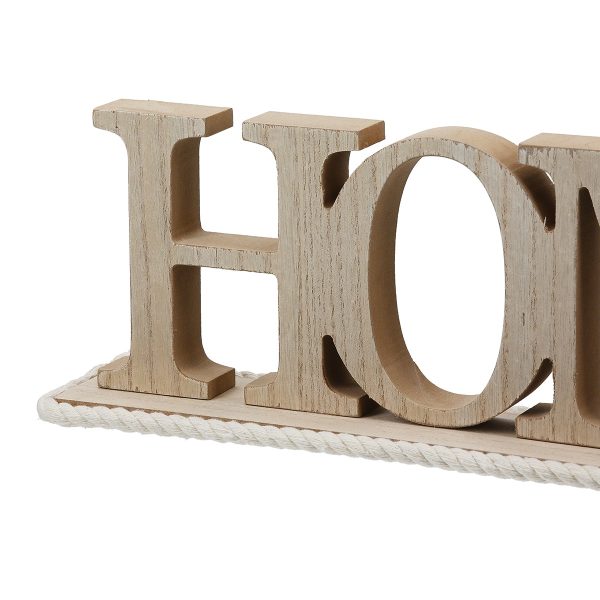 Lettering "Home" Ξύλο Ecru PU 4 47x7.5x12.5cm - Image 4