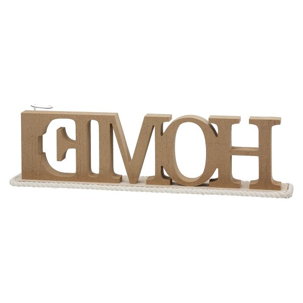 Lettering "Home" Ξύλο Ecru PU 4 47x7.5x12.5cm - Image 5