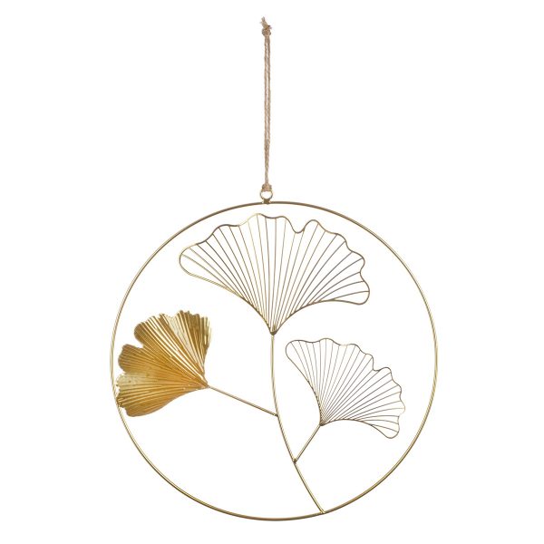 Κρεμάστρα Στρογγυλό Ginkgo Motif Μεταλλικό Χρυσό Χρώμα 34X0X49Cm 34X0X49Cm - Image 2