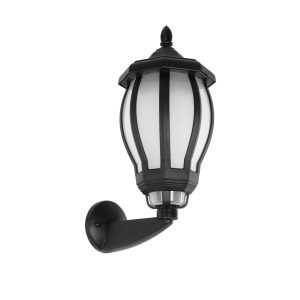 VERDI 203-0229 Vintage Επιτοίχιο Φωτιστικό Φαναράκι Μονόφωτο 1 x E27 IP44 Μαύρο Πλαστικό – Μ23 x Π17 x Υ40cm