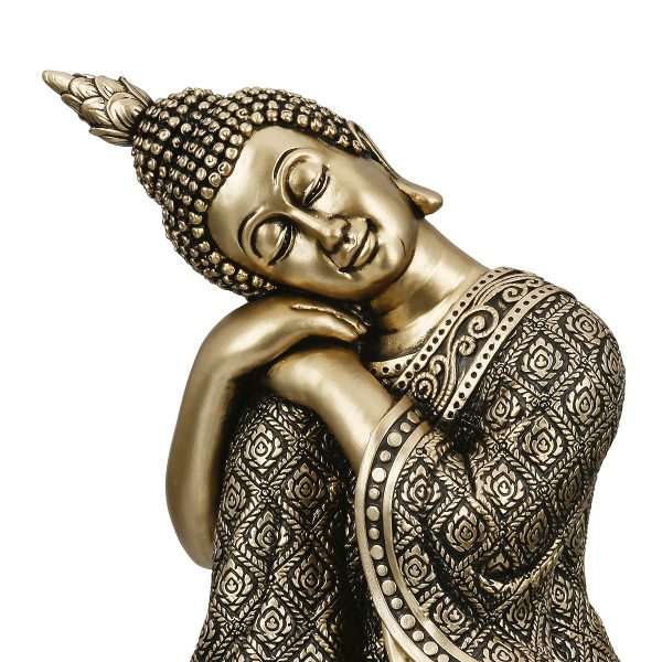 Figure Buddha Synthetic Resin Χρυσόχρωμο 10X10X17Cm 10X10X17Cm - Image 4