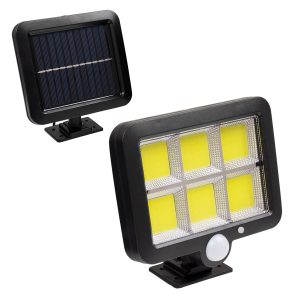 71463 Αυτόνομος Ηλιακός Προβολέας LED 120 6 x COB 35W 1800lm με Ενσωματωμένη Μπαταρία 2400mAh – Φωτοβολταϊκό Πάνελ με Αισθητήρα Ημέρας-Νύχτας – PIR Αισθητήρα Κίνησης Αδιάβροχο IP65 Ψυχρό Λευκό 6000K