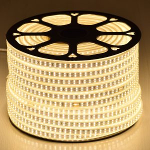 70512 Wide Ταινία Διπλής Σειράς Epistar LED SMD 2835 1m 24W/m 180LED/m 3216lm/m 120° DC 230V Αδιάβροχη IP68 Θερμό Λευκό 2700K Dimmable