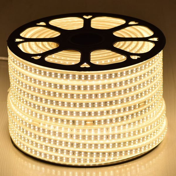 70512 Wide Ταινία Διπλής Σειράς Epistar LED SMD 2835 1m 24W/m 180LED/m 3216lm/m 120° DC 230V Αδιάβροχη IP68 Θερμό Λευκό 2700K Dimmable