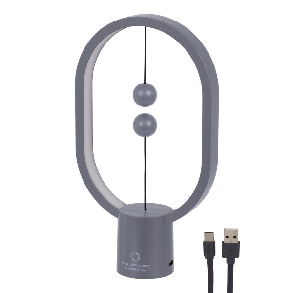 76545 Επιτραπέζιο Φωτιστικό Πορτατίφ LED 15W 1500lm 360° DC 5V IP20 Θερμό Λευκό 2700K Γκρι & Λευκό Πλαστικό - Μ14 x Π5.5 x Υ24.8cm - 2 Xρόνια Εγγύηση