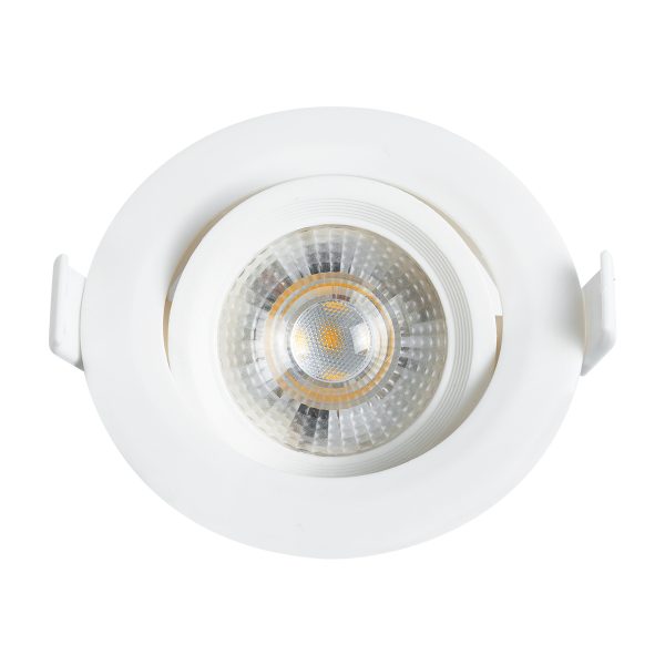 DE VALERA 60184 Χωνευτό Κινούμενο Downlight Σποτ LED 5W 470lm 60° AC 220-240V IP20 Θερμό Λευκό 2700K - Bridgelux SMD Chip & TÜV SÜD Driver - Λευκό Ματ - Μ9 x Π9 x Υ4cm / Q8cm - 3 Χρόνια Εγγύηση - Image 3