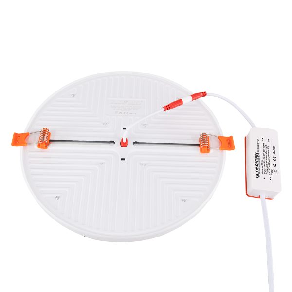 60193 Χωνευτό LED Panel FrameLess Φ22cm 33W 3393lm 180° AC 220-240V IP20 με Σύστημα Ρυθμιζόμενης Τρύπας Κοπής από 3.5εκ έως 20.5εκ - Φ22.2 x Υ2cm Θερμό Λευκό 2700K - 3 Years Warranty - Image 5