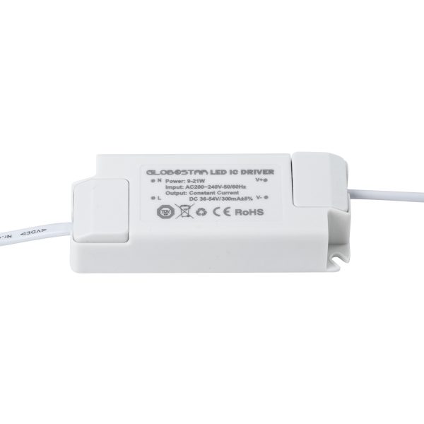 60222 ABS Πλαστικό Τροφοδοτικό SELV για Προϊόντα LED 9-21W AC 200-240V σε Constant Current DC 36-54V/300mA±5% PF0.95 IP20 M11 x Π4.3 x Υ2.5cm - TÜV Certified Driver - 5 Years Warranty - Image 2