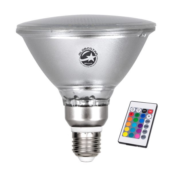 60233 Λάμπα LED E27 PAR38 Κήπου Σκληρού Υάλου 18W 1200lm 60° AC 220-240V IP65 Φ12 x Υ13cm - Εναλλαγή Φωτισμού μέσω Τηλεχειριστηρίου - Πολύχρωμο RGB - 3 Years Warranty - Image 2