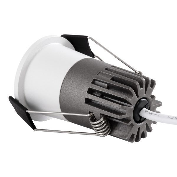 MICRO-S 60235 Χωνευτό LED Spot Downlight TrimLess Φ4cm 5W 625lm 38° AC 220-240V IP20 Φ4 x Υ5.9cm - Στρόγγυλο - Λευκό με Μαύρο Κάτοπτρο - Θερμό Λευκό 2700K - Bridgelux COB - 5 Years Warranty - Image 3