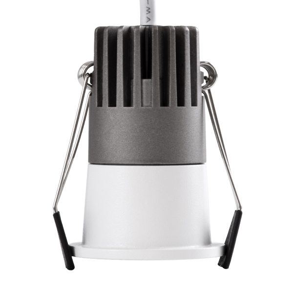 MICRO-S 60235 Χωνευτό LED Spot Downlight TrimLess Φ4cm 5W 625lm 38° AC 220-240V IP20 Φ4 x Υ5.9cm - Στρόγγυλο - Λευκό με Μαύρο Κάτοπτρο - Θερμό Λευκό 2700K - Bridgelux COB - 5 Years Warranty - Image 4