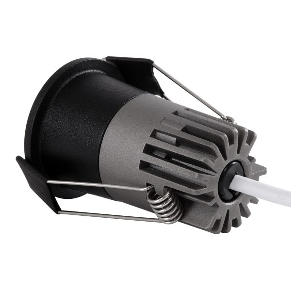 MICRO-S 60238 Χωνευτό LED Spot Downlight TrimLess Φ4cm 5W 650lm 38° AC 220-240V IP20 Φ4 x Υ5.9cm - Στρόγγυλο - Μαύρο - Φυσικό Λευκό 4500K - Bridgelux COB - 5 Years Warranty - Image 3