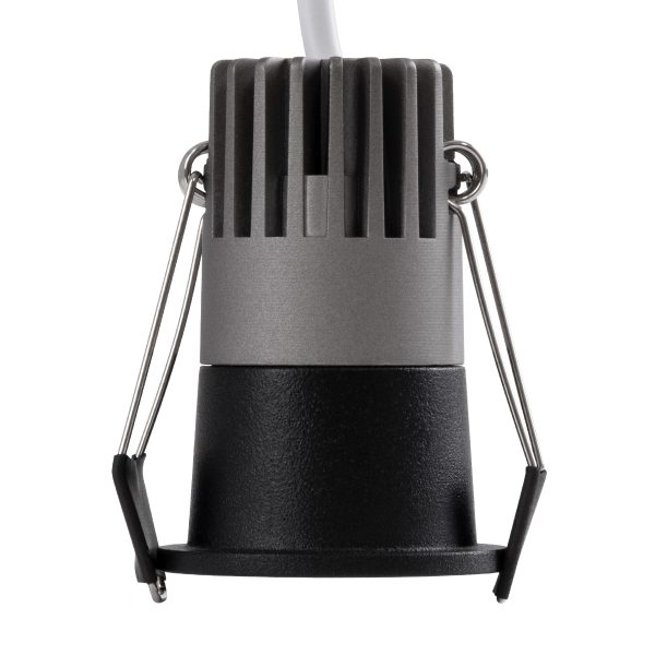 MICRO-S 60238 Χωνευτό LED Spot Downlight TrimLess Φ4cm 5W 650lm 38° AC 220-240V IP20 Φ4 x Υ5.9cm - Στρόγγυλο - Μαύρο - Φυσικό Λευκό 4500K - Bridgelux COB - 5 Years Warranty - Image 4