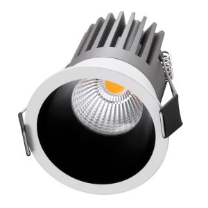 MICRO-B 60241 Χωνευτό LED Spot Downlight TrimLess Φ6cm 7W 875lm 38° AC 220-240V IP20 Φ6 x Υ7.8cm – Στρόγγυλο – Λευκό με Μαύρο Κάτοπτρο – Θερμό Λευκό 2700K – Bridgelux COB – 5 Years Warranty
