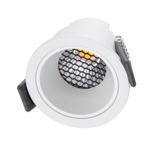 PLUTO-S 60248 Χωνευτό LED Spot Downlight TrimLess Φ6.4cm 7W 910lm 38° AC 220-240V IP20 Φ6.4 x Υ4.9cm – Στρόγγυλο – Λευκό & Anti-Glare HoneyComb – Φυσικό Λευκό 4500K – Bridgelux COB – 5 Years Warranty