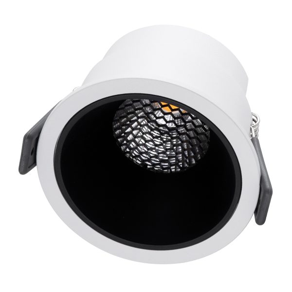 PLUTO-M 60253 Χωνευτό LED Spot Downlight TrimLess Φ8.4cm 10W 1250lm 38° AC 220-240V IP20 Φ8.4 x Υ5.9cm - Στρόγγυλο - Λευκό με Μαύρο Κάτοπτρο & Anti-Glare HoneyComb - Θερμό Λευκό 2700K - Bridgelux COB - 5 Years Warranty - Image 2