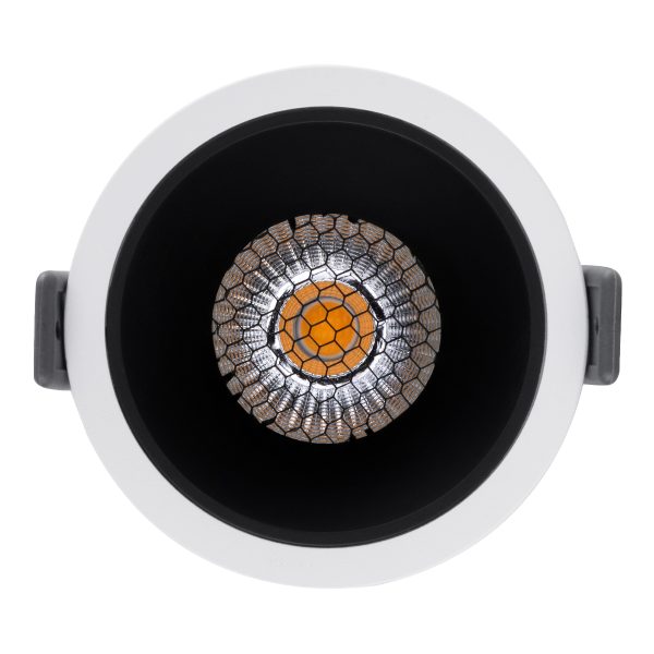 PLUTO-M 60253 Χωνευτό LED Spot Downlight TrimLess Φ8.4cm 10W 1250lm 38° AC 220-240V IP20 Φ8.4 x Υ5.9cm - Στρόγγυλο - Λευκό με Μαύρο Κάτοπτρο & Anti-Glare HoneyComb - Θερμό Λευκό 2700K - Bridgelux COB - 5 Years Warranty - Image 5